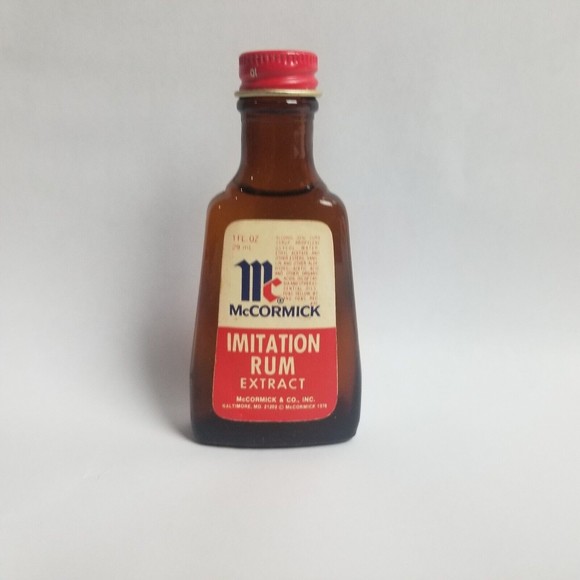 4/$25 Vintage McCormick Imitation rum extract Brown Glass bottle For Display - Picture 1 of 9